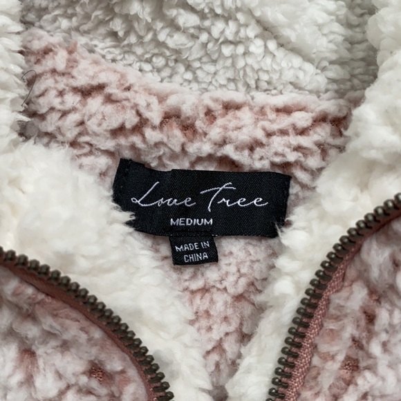 Love Tree 1/4 Zip Colorblock Sherpa ๐ Pink - Picture 9 of 13
